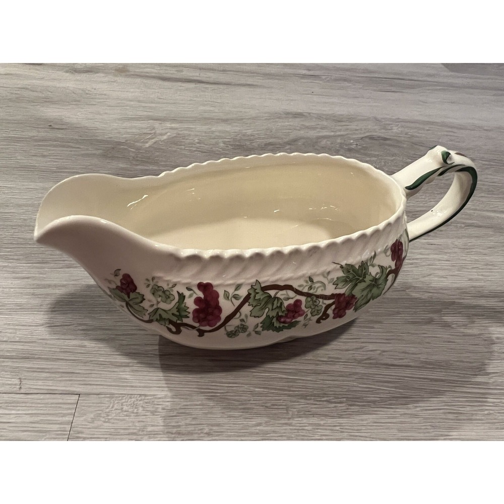 vintage Royal Gadroon floral gravy boat